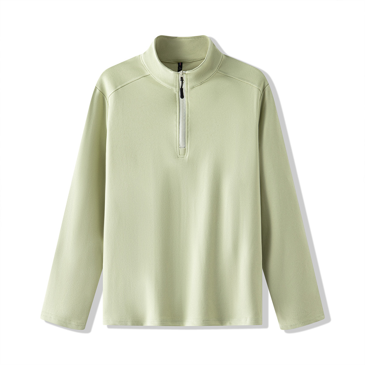 Otoño y invierno de terciopelo de terciopelo de cuello de hombre chaqueta caliente de medio cremallera de cuello alto camiseta de camisa de manga larga