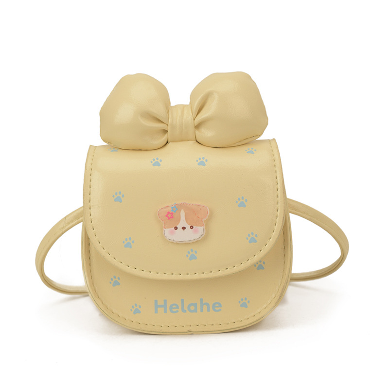 Bolsas para niños coreanas, arco de arco, bolsas de hombro para niñas, dibujos animados, lindos perros, mini bolsas de cambio.