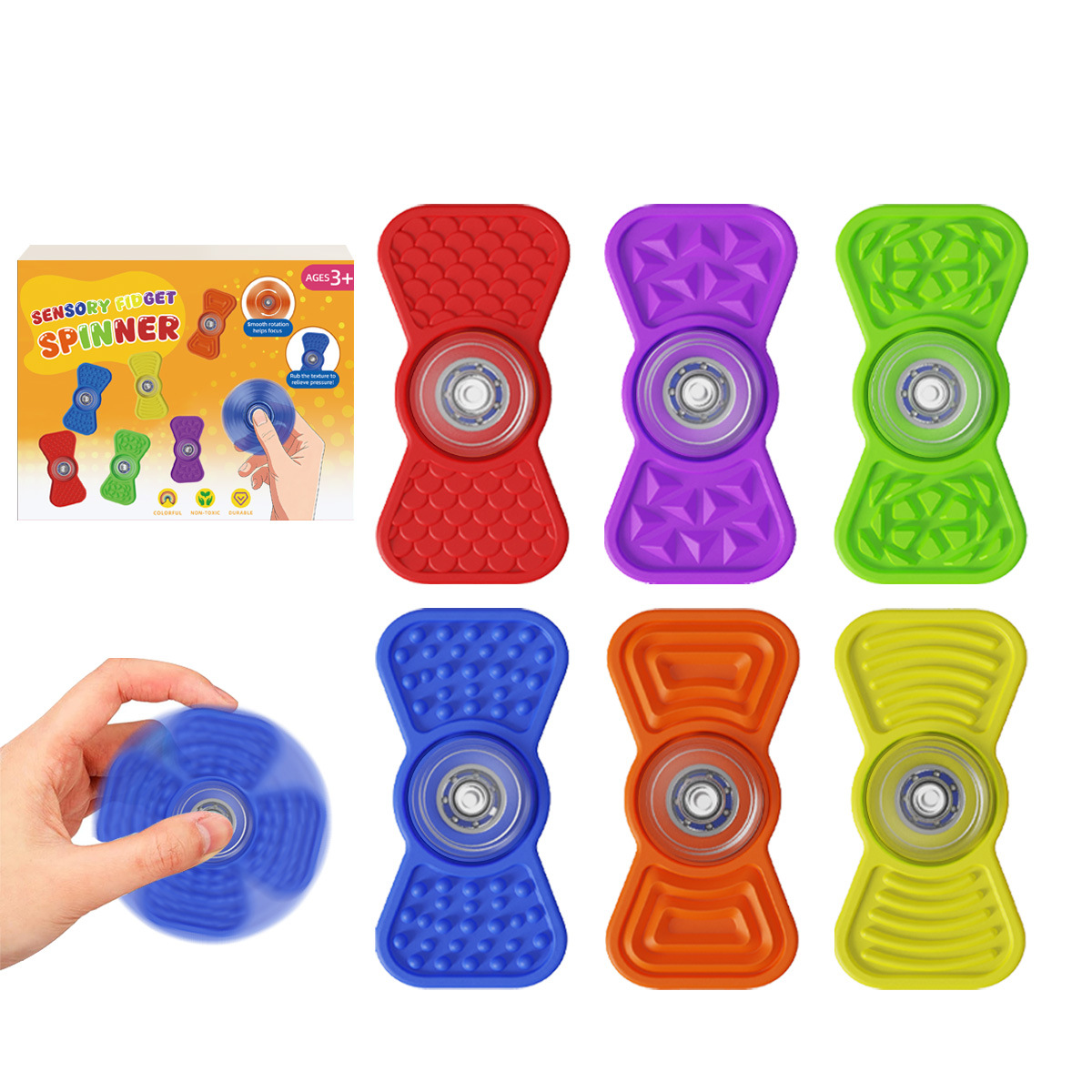 Fábrica al por mayor Amazon transfronterizo nuevo juguete sensorial de silicona giroscopio de punta de dedo descompresión juguetes EDC