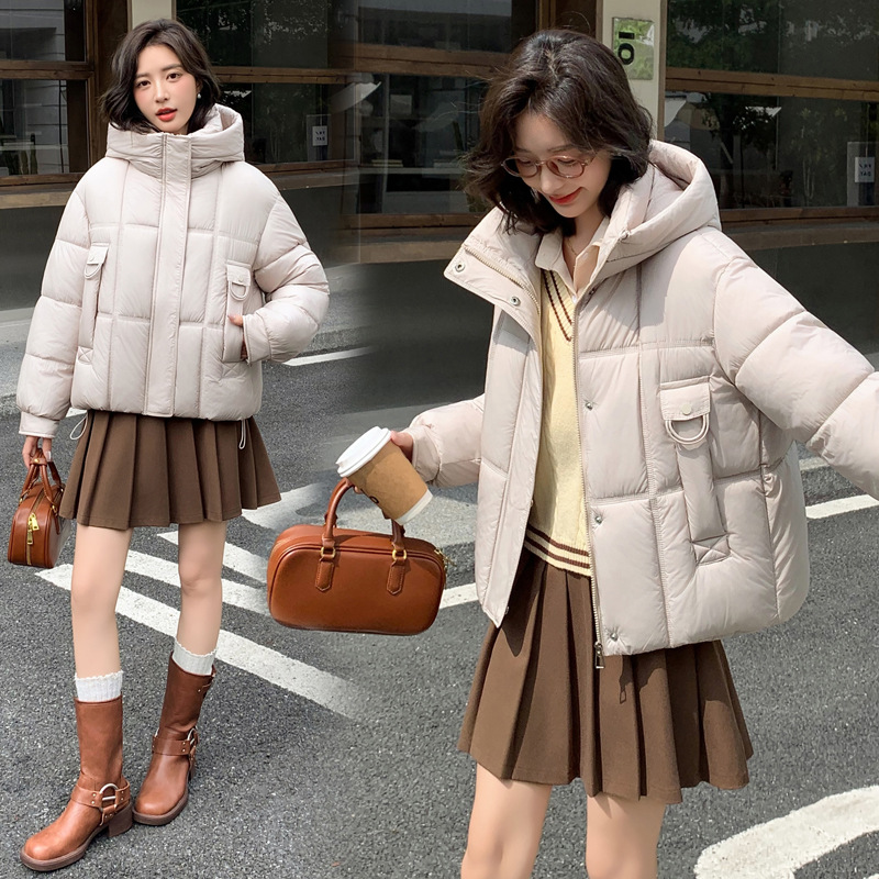 Gran tamaño de moda temperamento encapuchado invierno 2025 nueva ropa de mujer casual abrigo de algodón suelto image 1