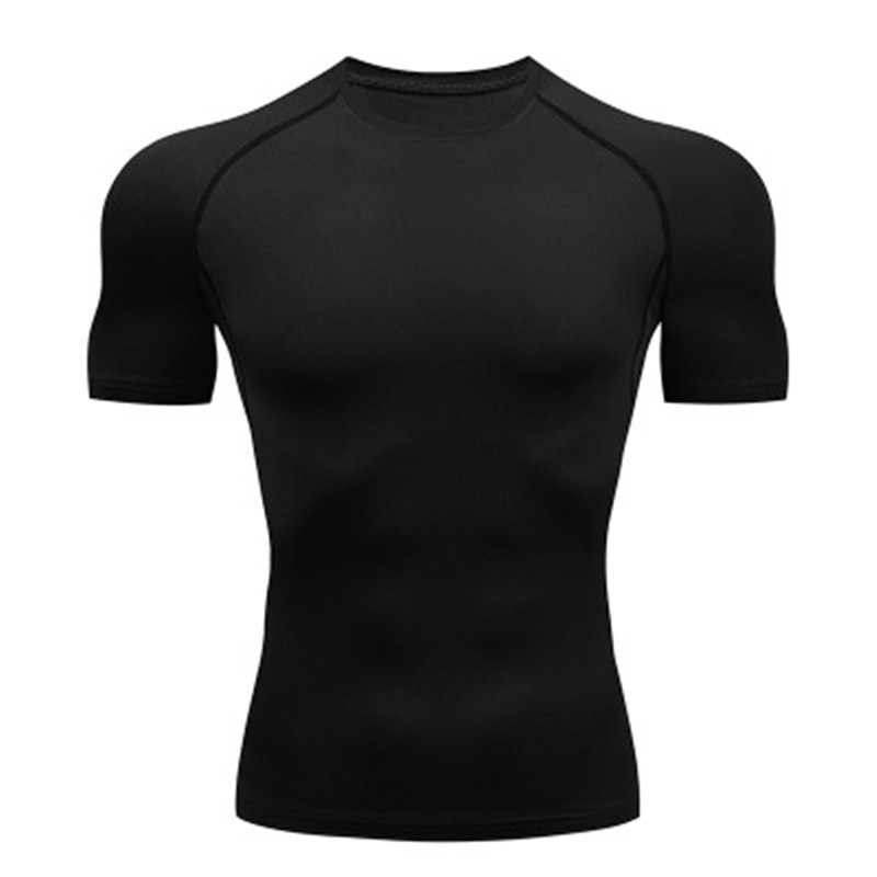 Cross-border ManufacTurers Selling Men's FiTness ShorT-sleeved TighT T-shirT Quick-drying High-elasTic SporTswear Compression Training CloThes