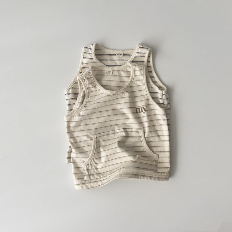 Camiseta de verano delgada coreana para niños chalecos de verano para bebés camisetas de verano a rayas para niños y niñas