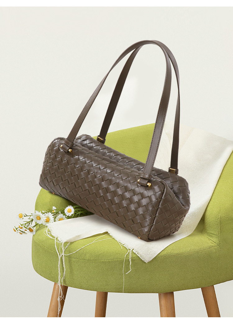 Baguette Bag Retro Hand-woven Soft Leather Hand-held Pillow Bag, Temperament Versatile Shoulder Underarm Bag, [strongly Recommended]_voghion.com