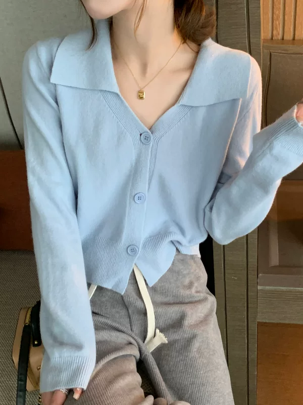 Long set, cardigan, sweater, knitted long-sleeve
