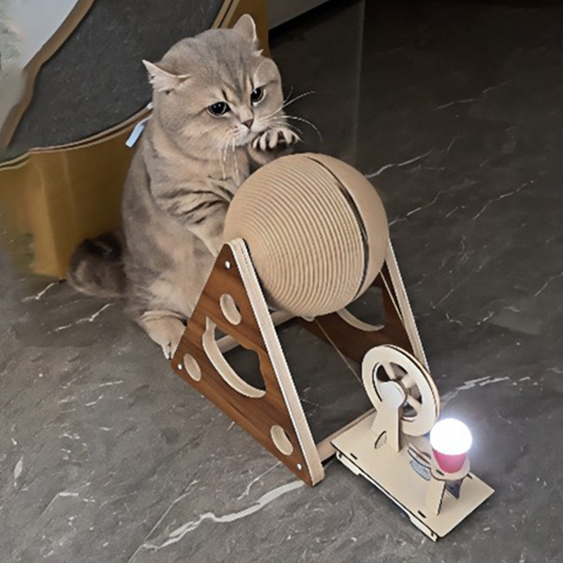 子猫発電機サイザル麻ロープ猫スクラッチボード耐摩耗性非脱落垂直猫スクラッチボール猫の爪研ぎ退屈解消おもちゃ|undefined