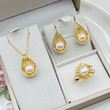 高级感精致鸟巢设计2025年新款潮春夏款耳饰项链天然淡水珍珠套装