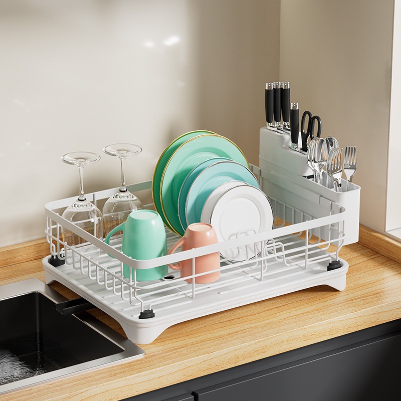 Estante de drenaje para el hogar, estante de almacenamiento de platos, encimera, vajilla multifuncional, almacenamiento de platos, armario, estante para fregadero, estante
