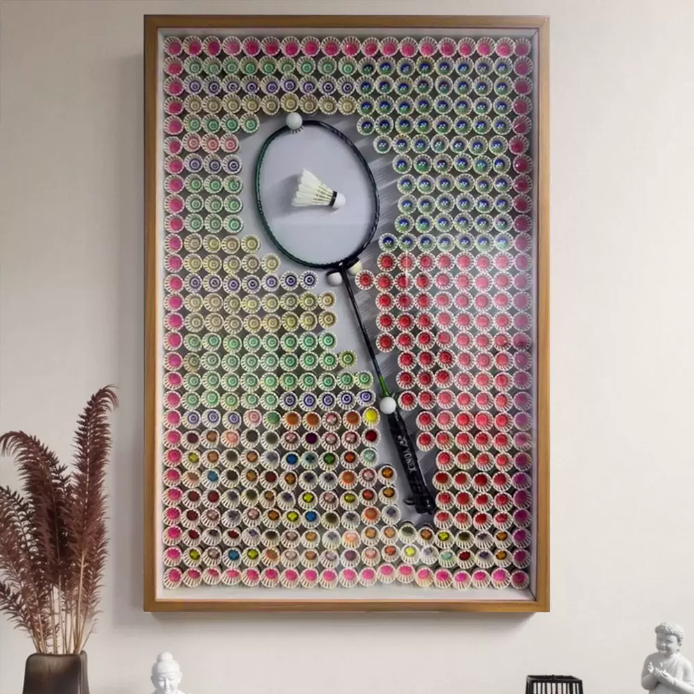 中空立体相框羽毛球创意摆件球头收集手工情人节礼物送男女朋友