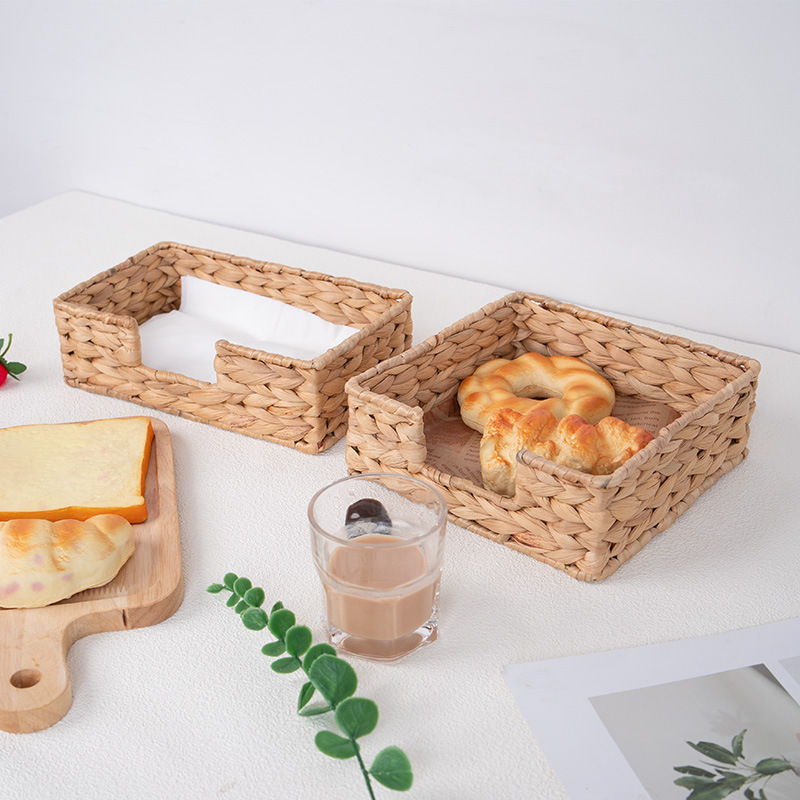 Water Hyacinth Grass Woven Napkin Box Desktop Miscellaneous Storage Basket Household Imitation Rattan Tissue Box Kitchen Storage Basket Water Hyacinth Grass Woven Napkin Box Desktop Miscellaneous Storage Basket Household Imitation Rattan Tissue Box Kitchen Storage Basket