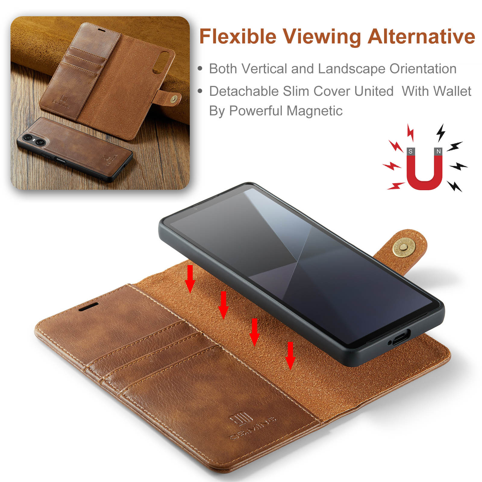 For Sony Xperia 10 VI Mobile Phone Case Xperia 1 VI 2-in -1 Split Leather Case 2024_voghion.com
