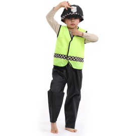 万圣节消防服儿童节服装警察律师飞行员交警表演服飞行员表演服装