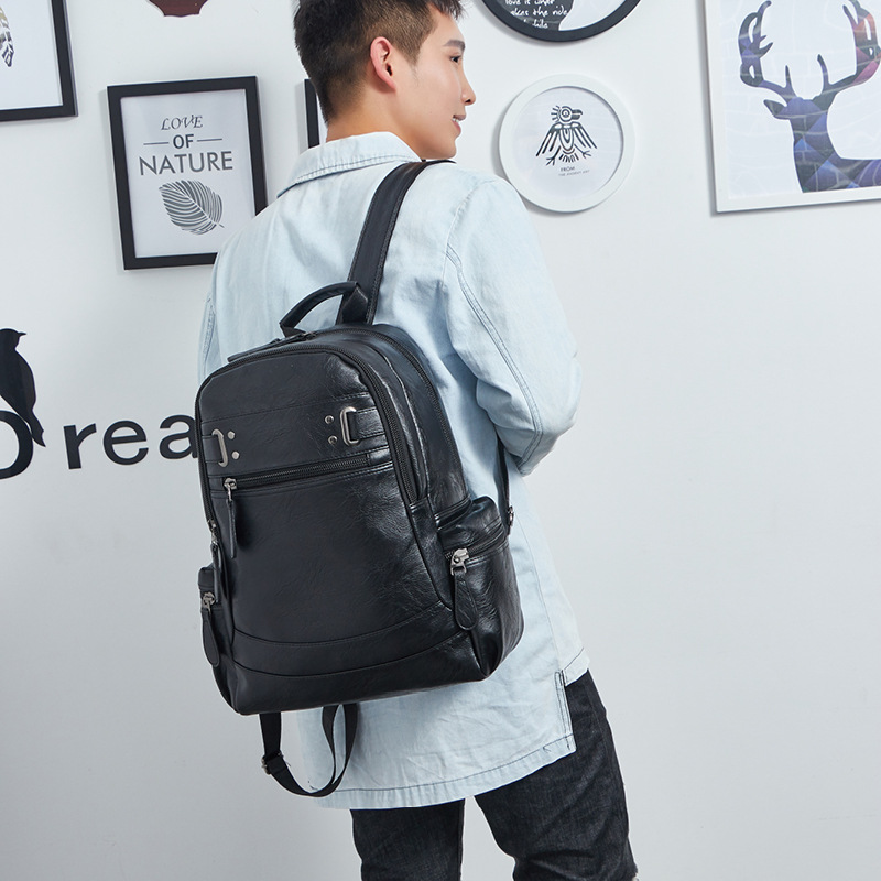 Men's Leather Backpack Image 8