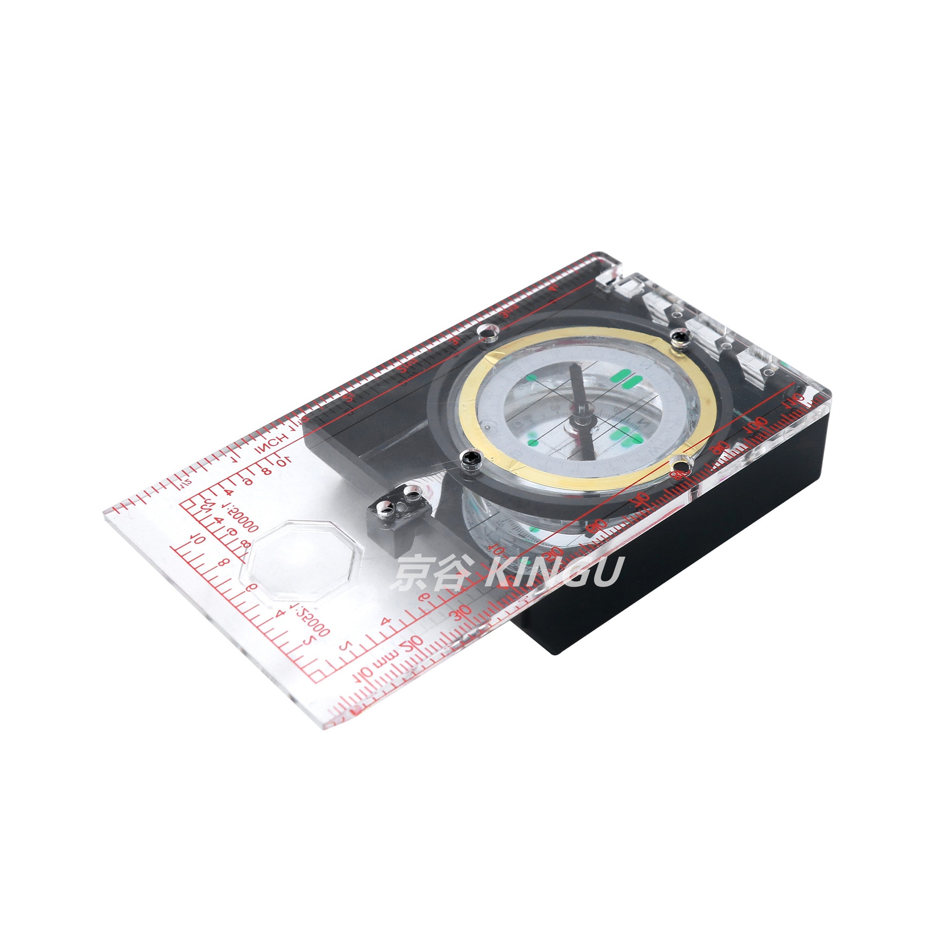 Brújula plegable acrílica con regla y mapa, modelo DC45-6A, puntero norte, ideal para dibujo o excursión