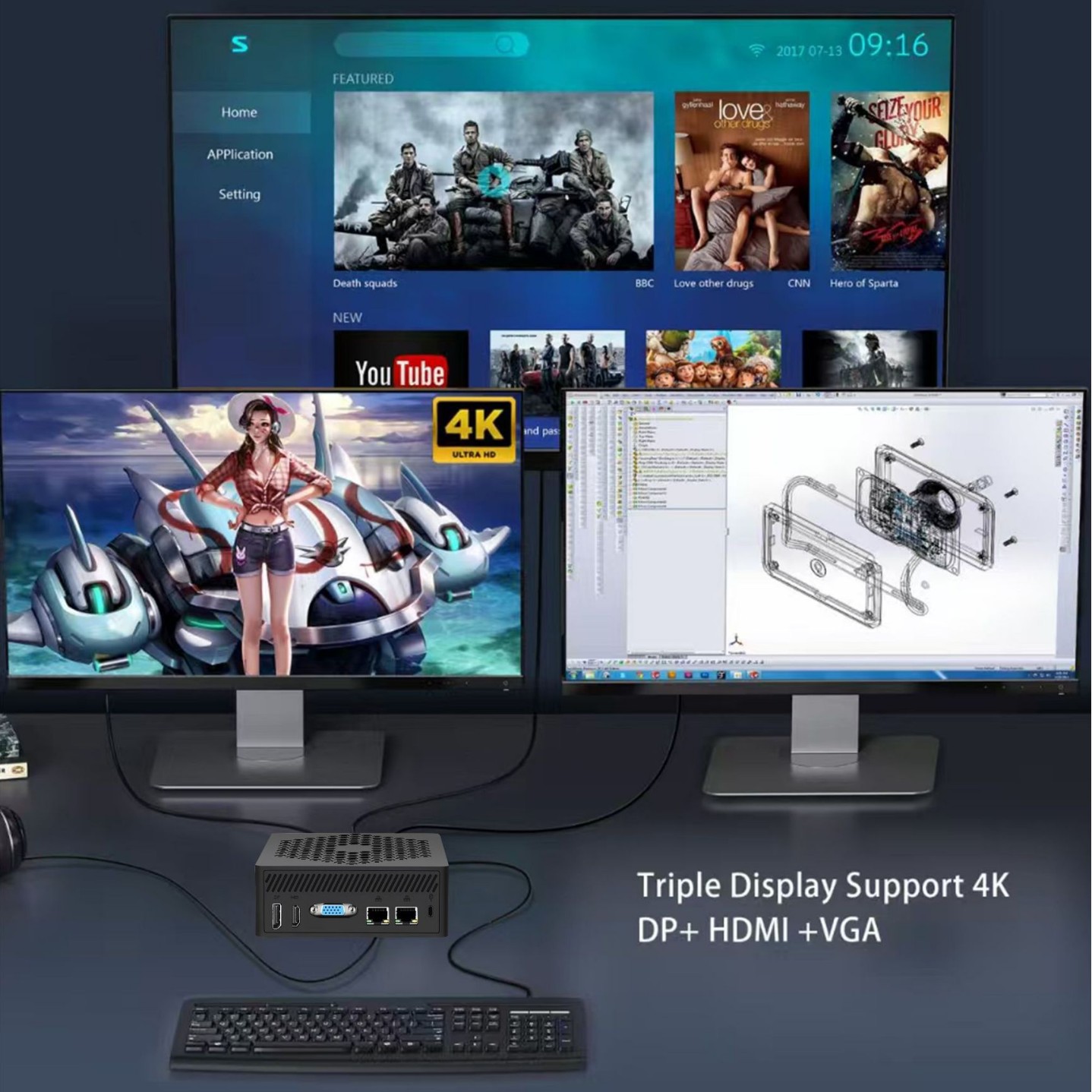 SZBOX N150 mini computadora host bajo consumo pequeño servidor portátil comercial doméstico mini PC