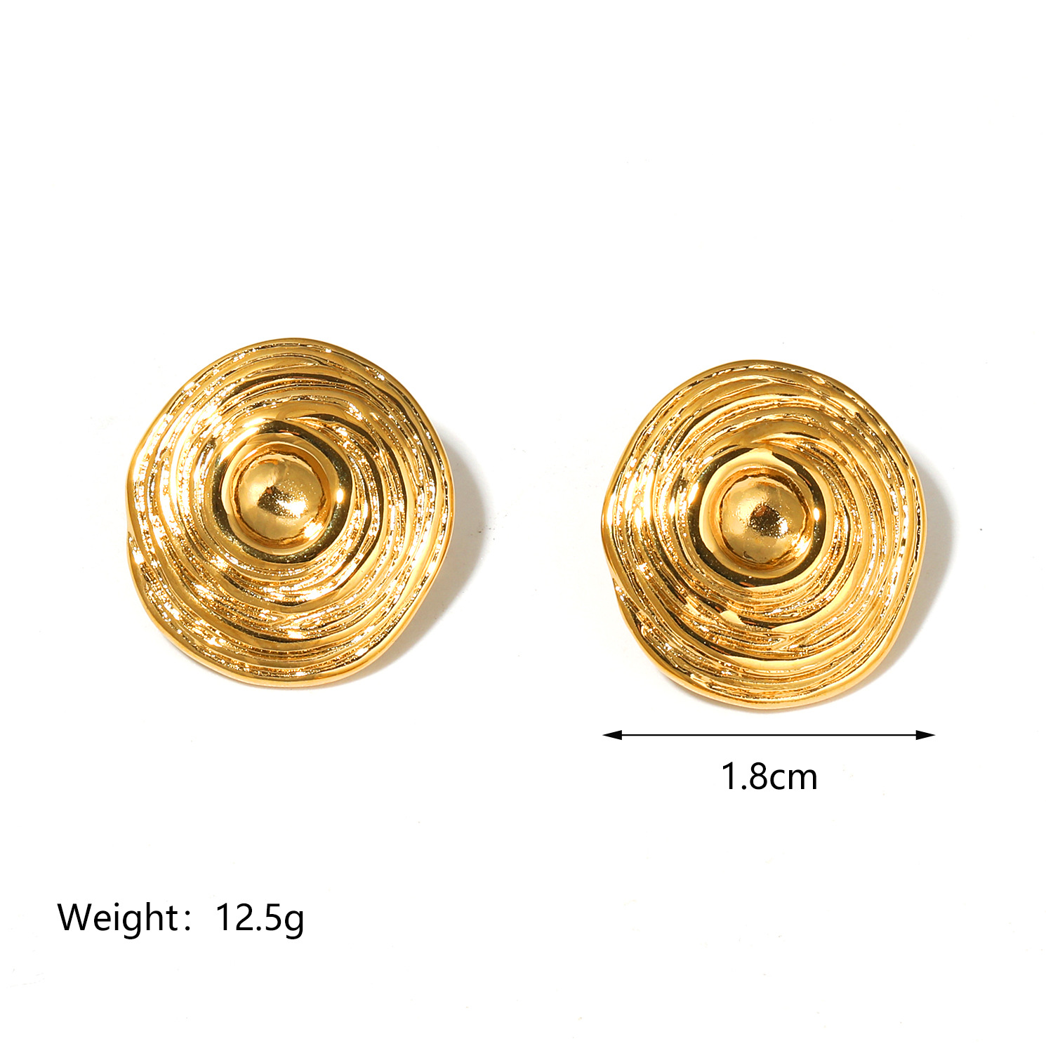 Titanium Steel Material 1 Pair Retro Irregular Heart Shape Plating Titanium Steel Ear Studs