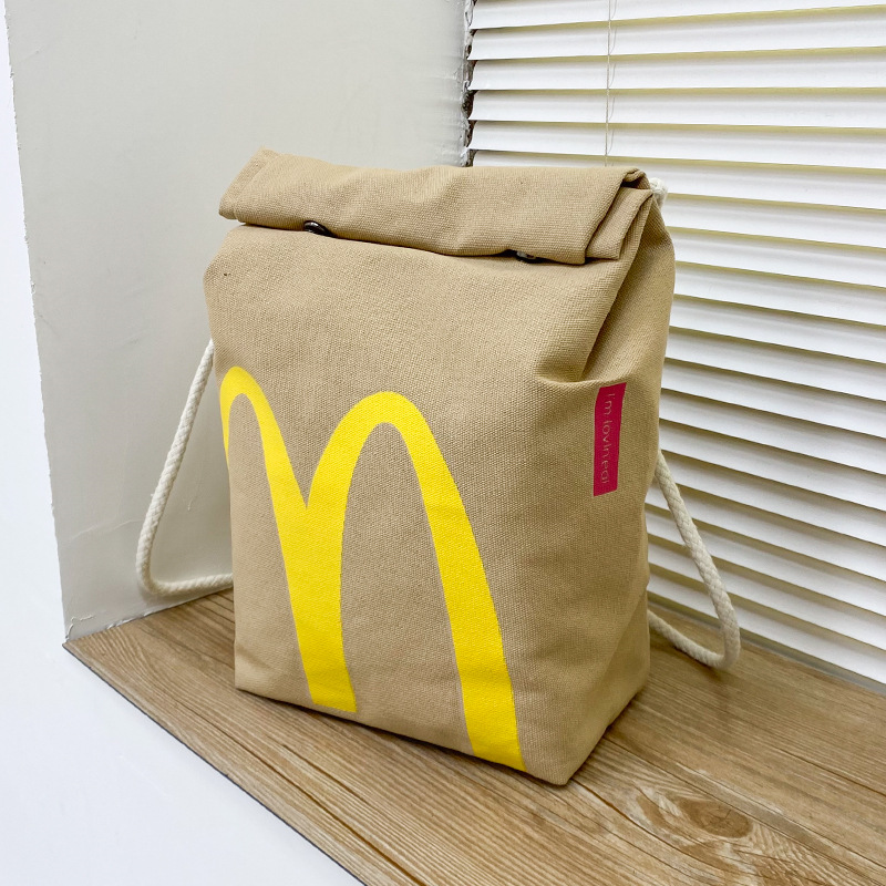 Lindo todo fósforo mochila crossbody bolsa popular bolsa de gran capacidad estudiante universitario clase ocio McDonald's mismo estilo