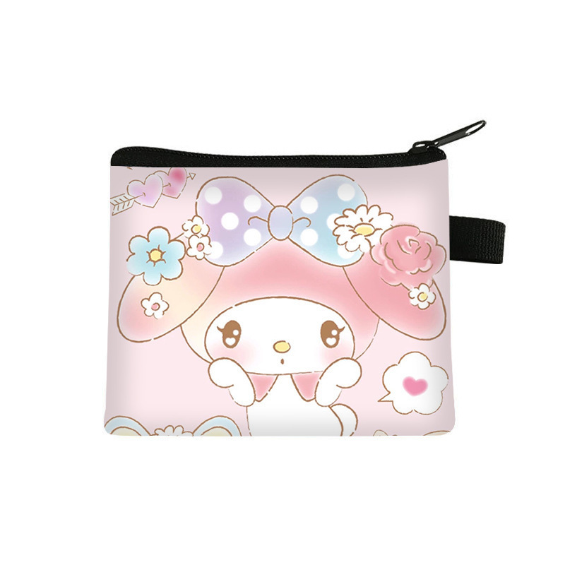 Melody Coin Purse for Girls, Mini Cute Key Card Holder, Polyester High-End Feel, Large Capacity Earphone Bag, Wholesale Storage