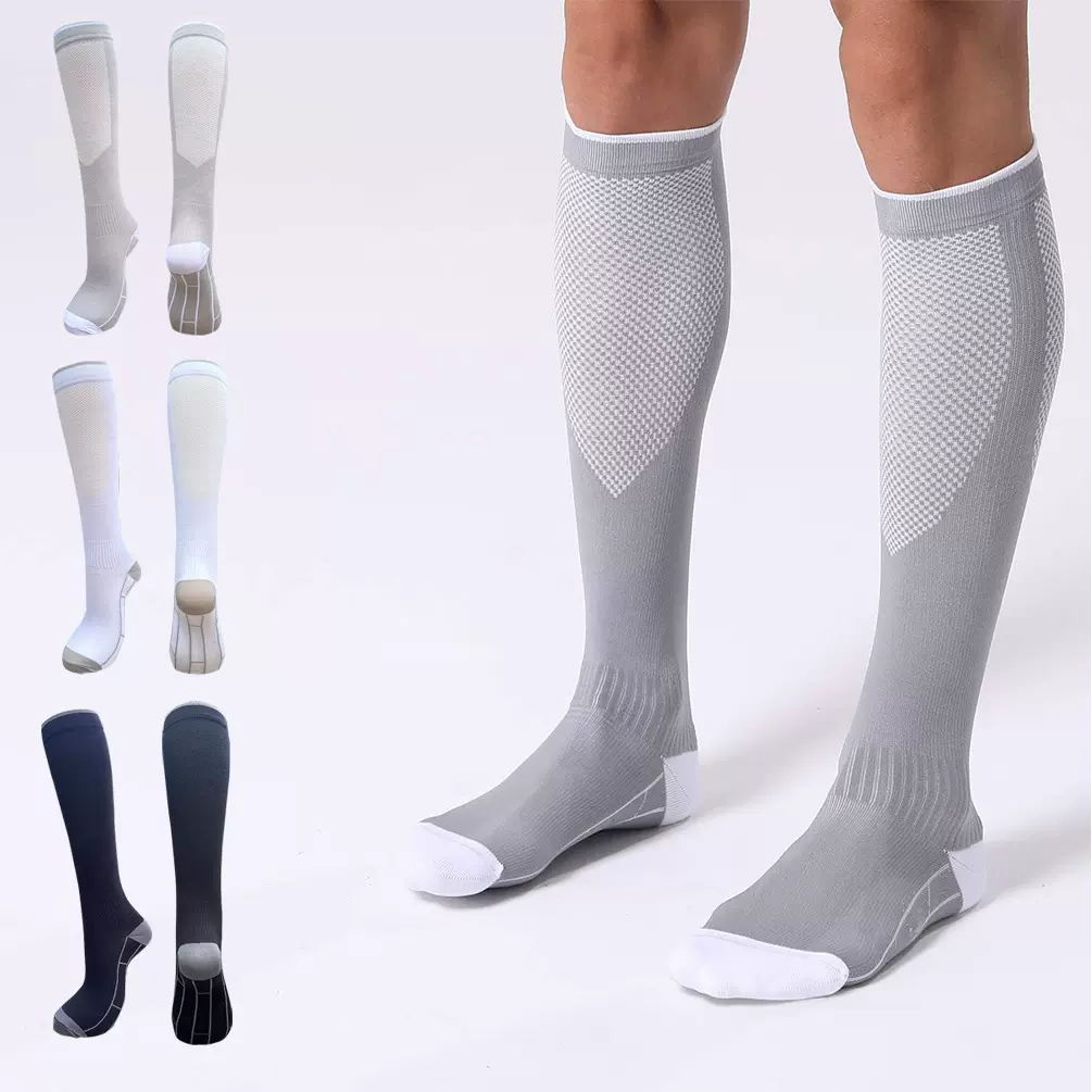 跨境运动压力袜压缩弹力袜长筒袜小腿跑步瑜伽袜compression sock