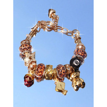 R 28891 Leopard Cross Zircon Stainless Steel Bracelet �����