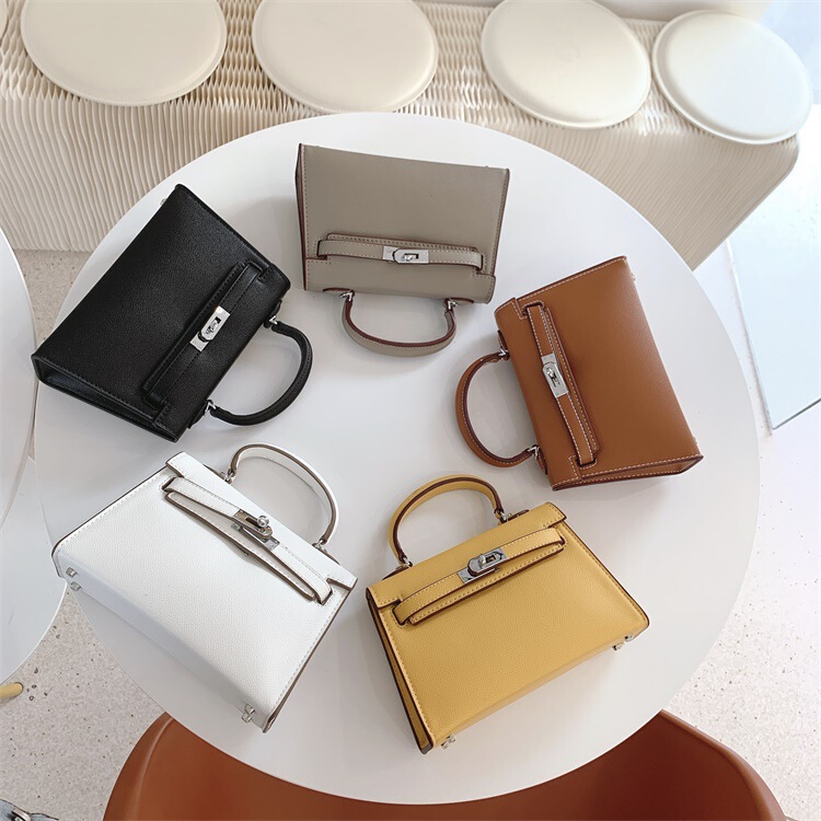 Spring and summer European and American new palm print Kelly bag pu ladies bag silver buckle handbag shoulder diagonal bag