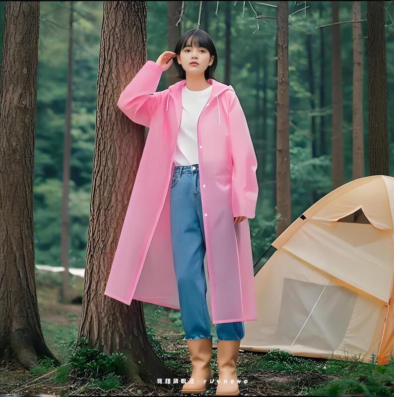 加厚一次性雨衣成人长款男女通用徒步旅游便携式磨砂eva黑色雨披|undefined