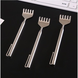 Stainless Steel Portable Telescopic Rod Tickle Scratching Instrument Multi-functional Back Scratching Tool for Old Man