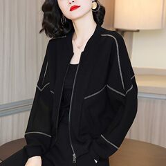 女士短外套女秋冬2025新款潮宽松拉链开衫卫衣中年妈妈休闲棒球服