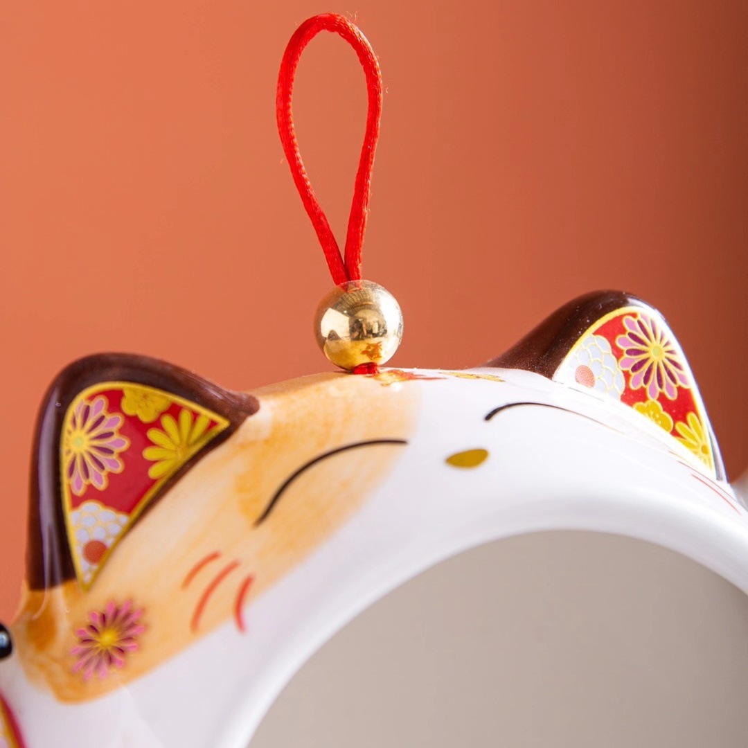 Estilo japonés creativo personalizado Lucky gato decoración de almacenamiento de cerámica regalo del hogar cenicero tarro de almacenamiento