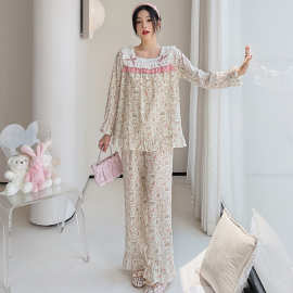 春夏季节新品薄款全棉套装睡衣女暗黑兔子日系风时尚可外穿家居服