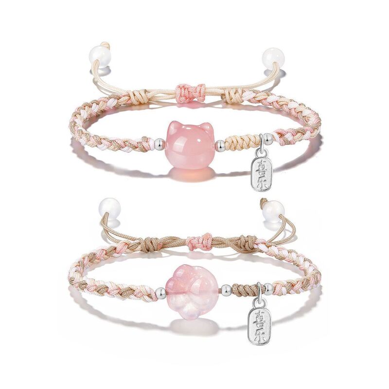Cute Cat Best Friend Cat Claw Bracelet Safe Gift Simple Chinese Style Men's and Women's Hand Rope Sweet Couple Niche Woven