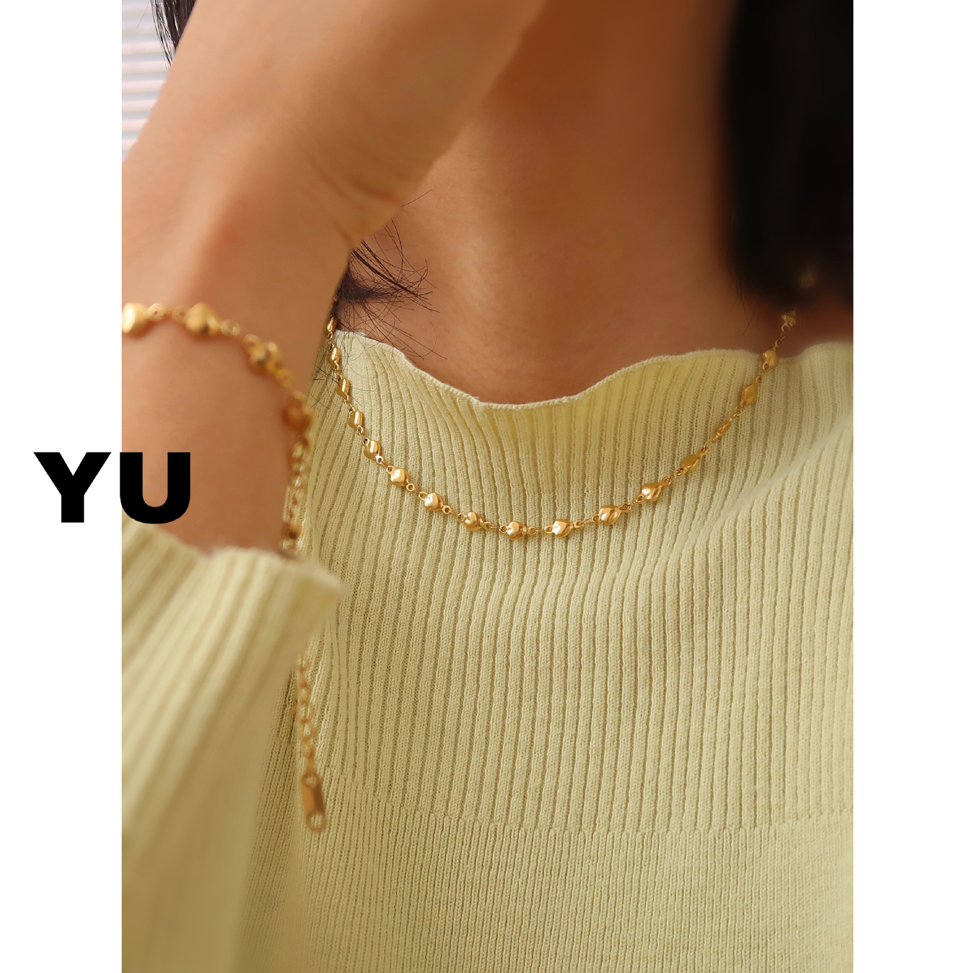 5g Weight Bracelets, Necklace Classification 1 Piece Quantity Daily Occasion Titanium Steel Material Heart Shape Pattern Women's Gender Plating Design Simple Style Style Titanium Steel Simple Style Heart Shape Plating Bracelets Necklace 3