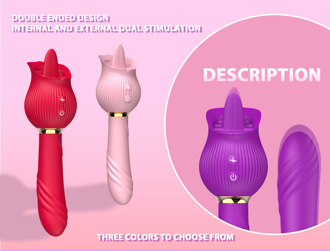 Afiya Rose Telescopic Sucking Vibrator with Tongue-Licker Motion, Rechargeable Wearable Egg, Purple — detail image 2