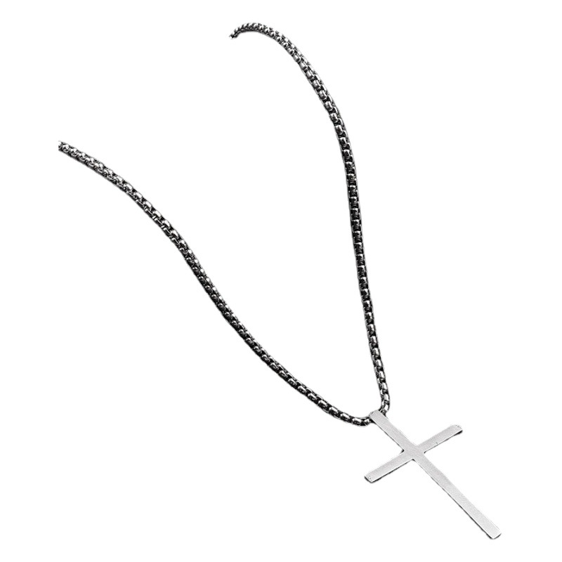 Cross-border Venta caliente de acero inoxidable joyería de los hombres Cruz de titanio collar de acero hip hop personalidad moda todo fósforo colgante Accesorios