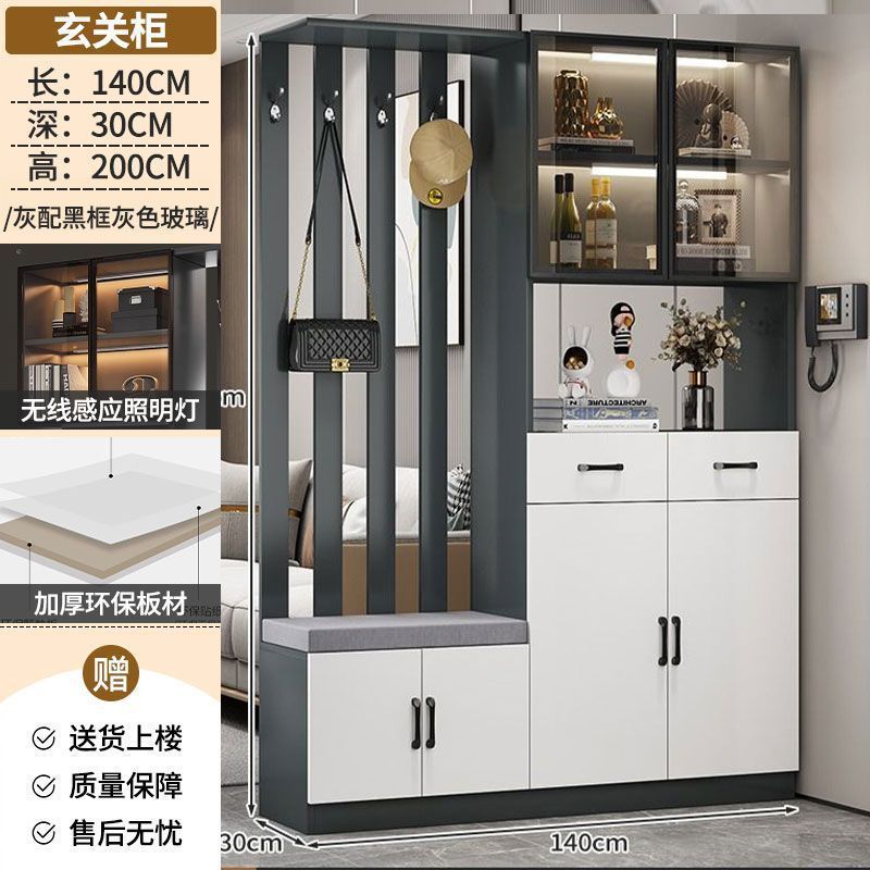 卸売イタリアのライト高級玄関キャビネット靴キャビネット一体型モダンシンプルなリビングルームスクリーン玄関パーティションキャビネット靴交換スツールワイン|undefined
