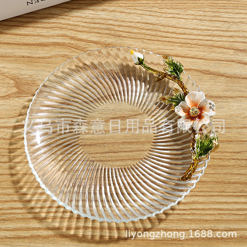 Esmalte taza de agua de color flor creativa taza de té taza de jugo taza de vidrio de cristal resistente al calor taza de café taza de pareja de gama alta regalo de la taza