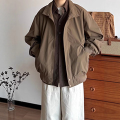 美拉德简约飞行夹克男春秋季美式立领宽松棒球服cleanfit情侣外套