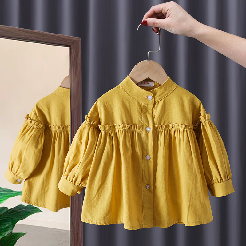 Ropa para niños niñas 2024 nueva camisa de otoño Camisa de estilo coreano para niños camisa de estilo universitario de bebé camisa de primavera y otoño camisa de fondo