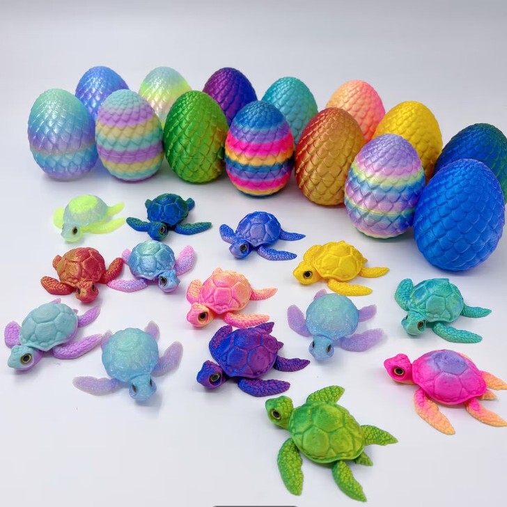 3D Printed Baby Turtle Eggs, Turtle Eggs, Cross-Border Hot-Selling Popular Ornaments, Marine Animal Children's Toys, Wholesale Gifts