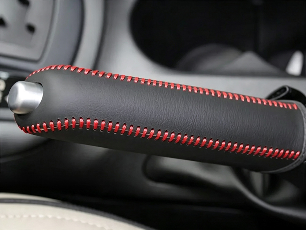 Car handbrake cover for Mazda Axela CX-5 interior modification protective cover with red and black color stitching gear shift cover