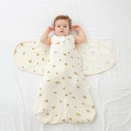 Swaddle sleeping bag anti-jump baby newborn baby spring, summer and autumn wrap pure cotton gauze anti-kick quilt thin section