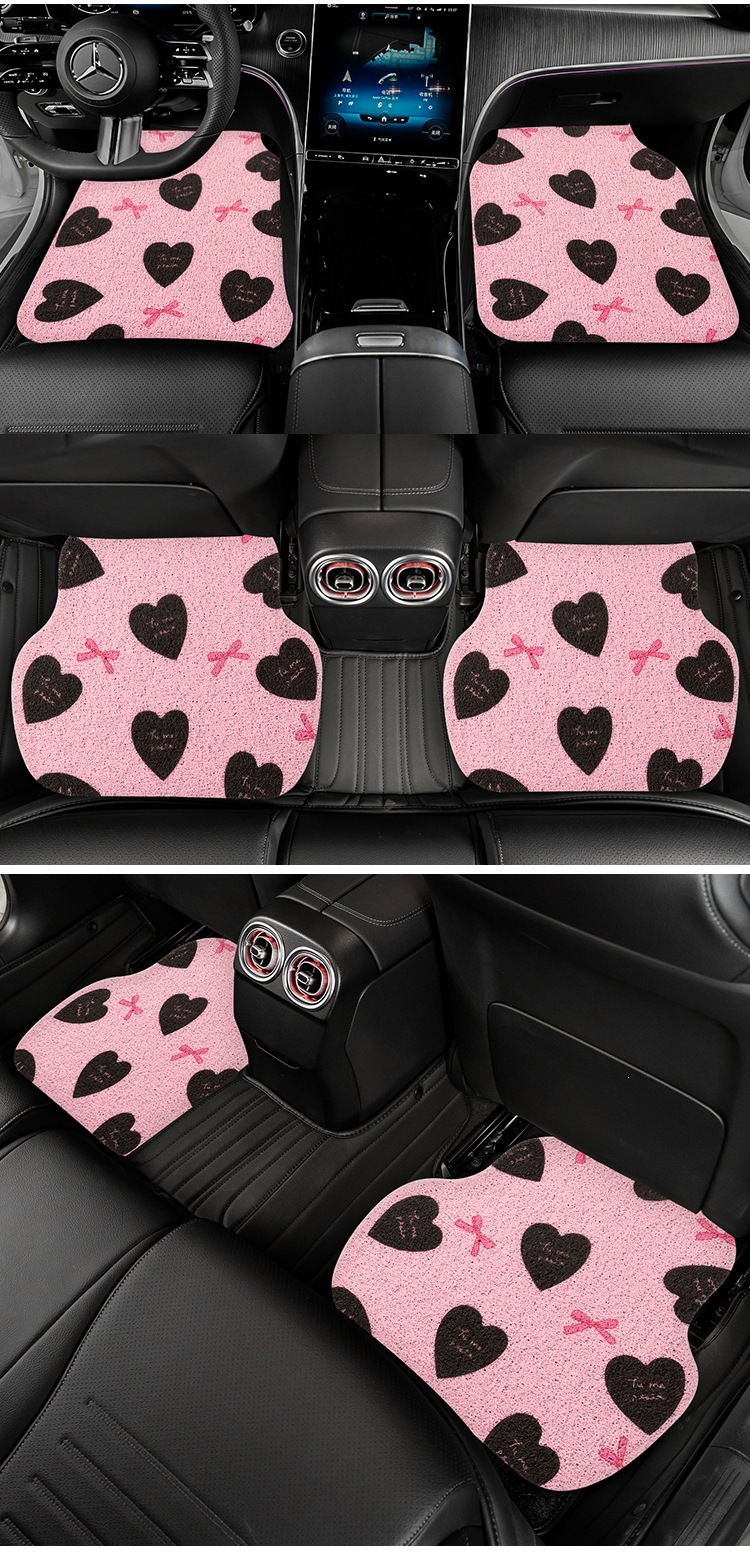 Car floor mats for girls, cute car mats, anti-dirt floor mats, universal single-piece driver's side car floor mats