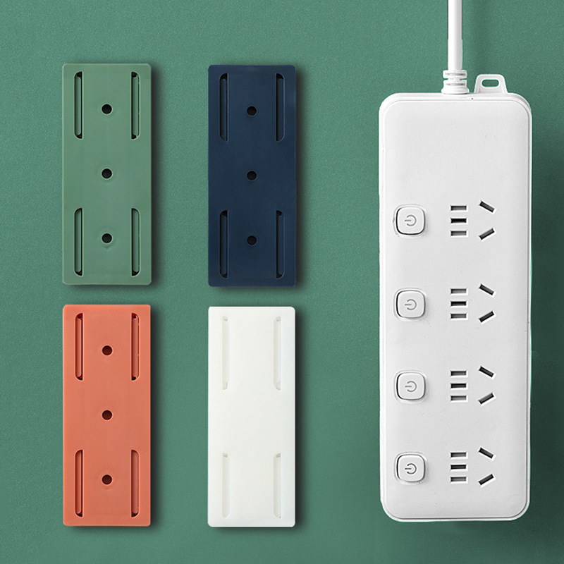 Plug Strip Holder Household Socket Plug Strip Holder Removable Punch-Free Wall Hanging Adhesive Organizer