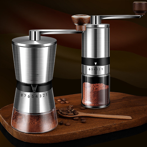 Cross-border 304 stainless steel hand coffee machine multi-function coffee grinder portable bean grinder bean grinder