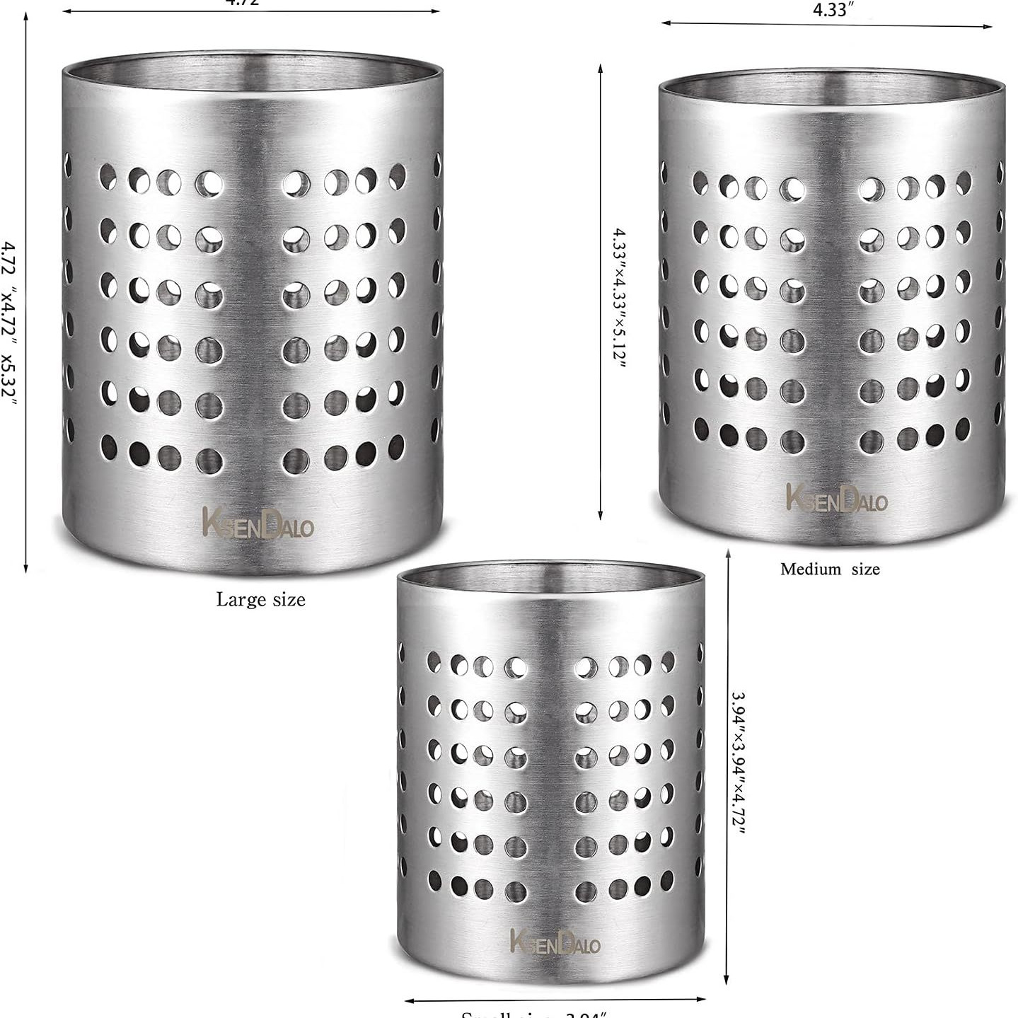 Tubo de palillos de acero inoxidable Estante de utensilios de cocina de acero inoxidable Tubo de palillos redondo grande y pequeño