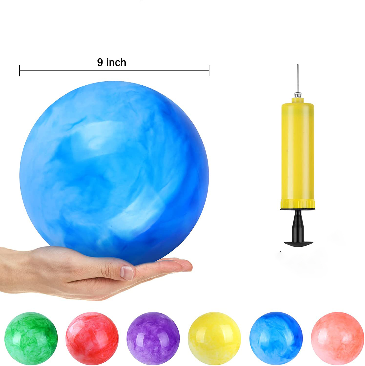 9-inch Cloud Cuddles Ball PVC Inflatable Marble Elastic Sensory Ball for Toddlers, Babies, Kids, Play Ball