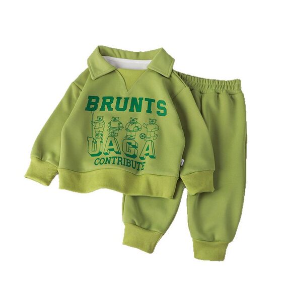 Children's polo shirt sweater suit autumn and winter New boys' and girls' sports lapel fashion top children's clothing wholesale