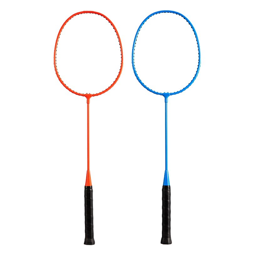 Ракетка для бадминтона с прямым запуском с фабрики, две ракетки для семейных развлечений с 3 шариками, устойчивые к ударам, прочный костюм для ракетки