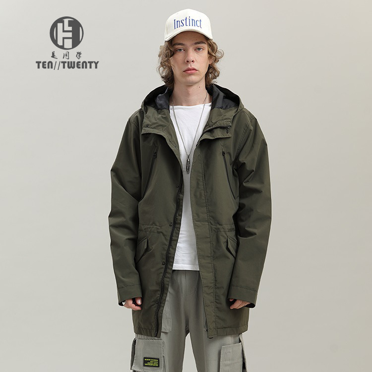 Quick proofing OEM clothing processing foreign trade clothing American station men's jacket coat hooded long trench coat Quick proofing OEM clothing processing foreign trade clothing American station men's jacket coat hooded long trench coat