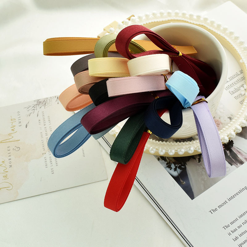1cm wide Korean style polyester cotton ribbon/matte cotton ribbon diy bow hair accessories