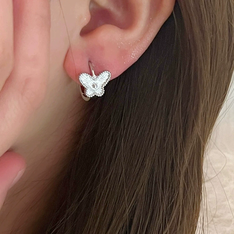 Серьги Silver 925, корейский цветочный минимализм, простой элегантный тренд